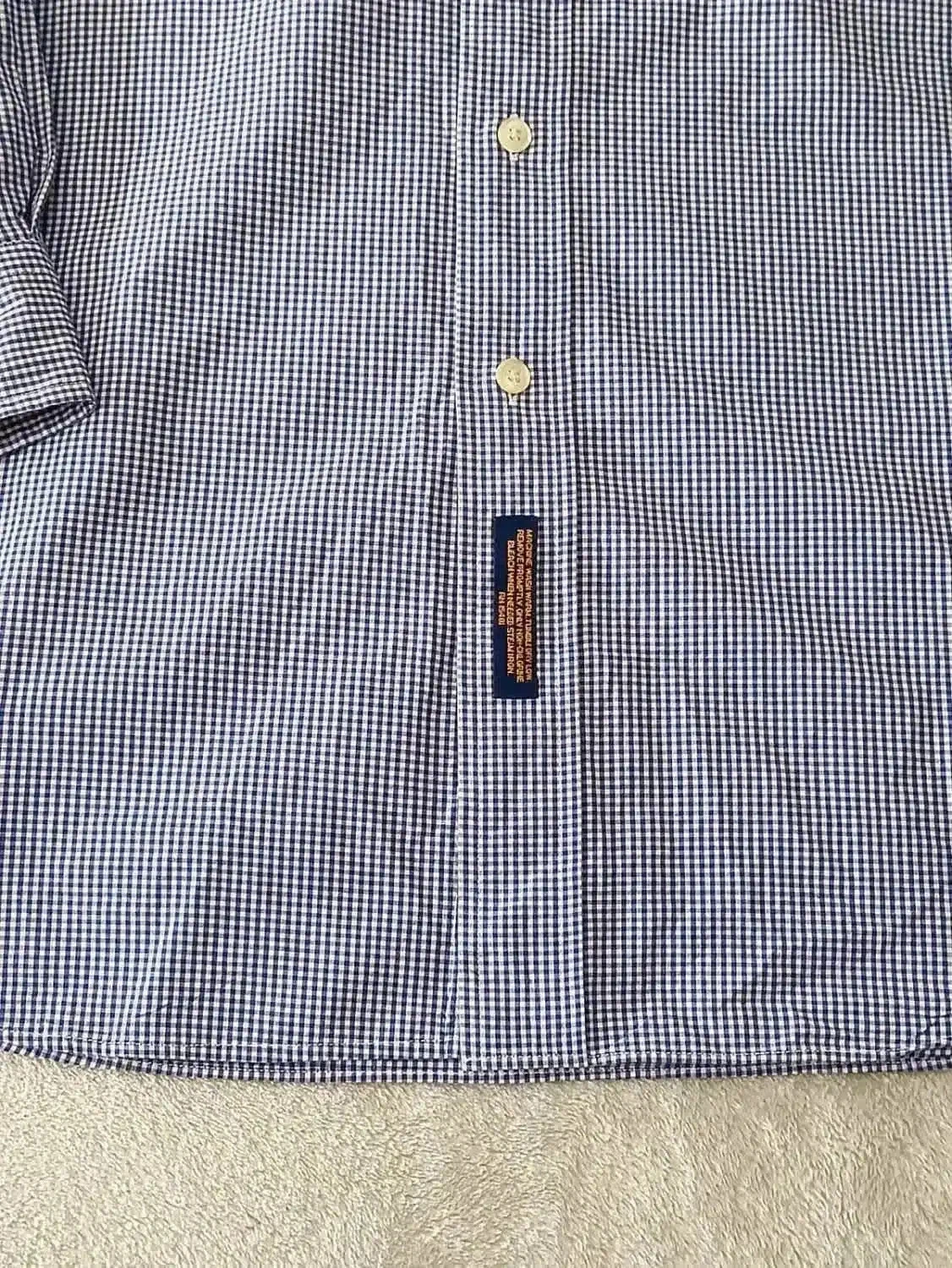 Vintage Tommy Hilfiger blue and white checkered shirt Size 16 1/2 35 – photo 9